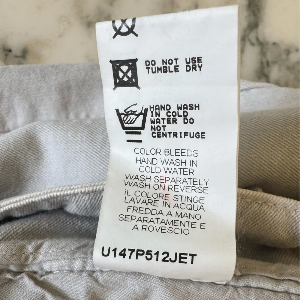 NWT ERMANNO SCERVINO Grey Jeans Cool Leather and Metal brand tag on back IT54 - Picture 11 of 12